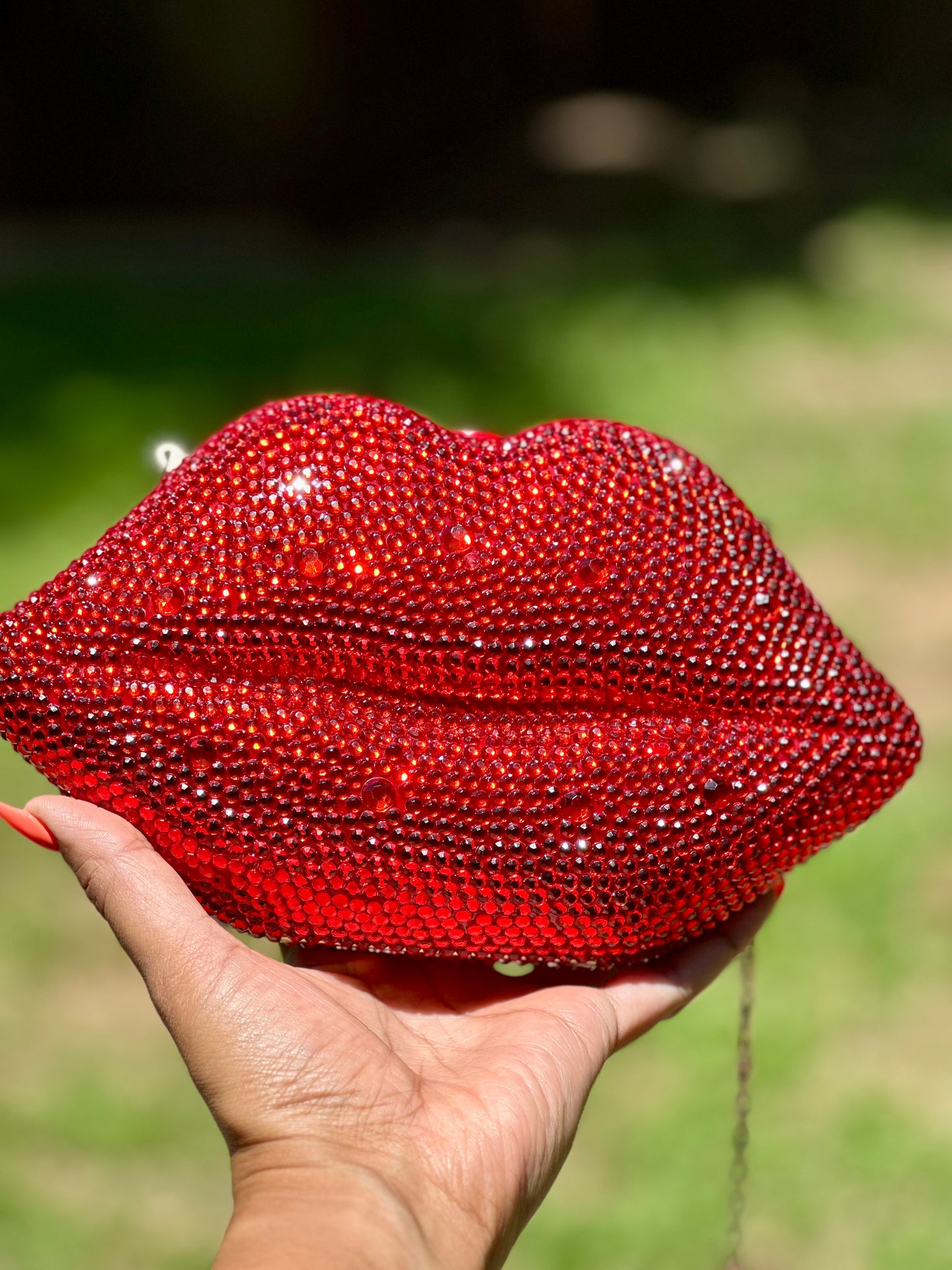 MBB Bling Red Lip Clutch